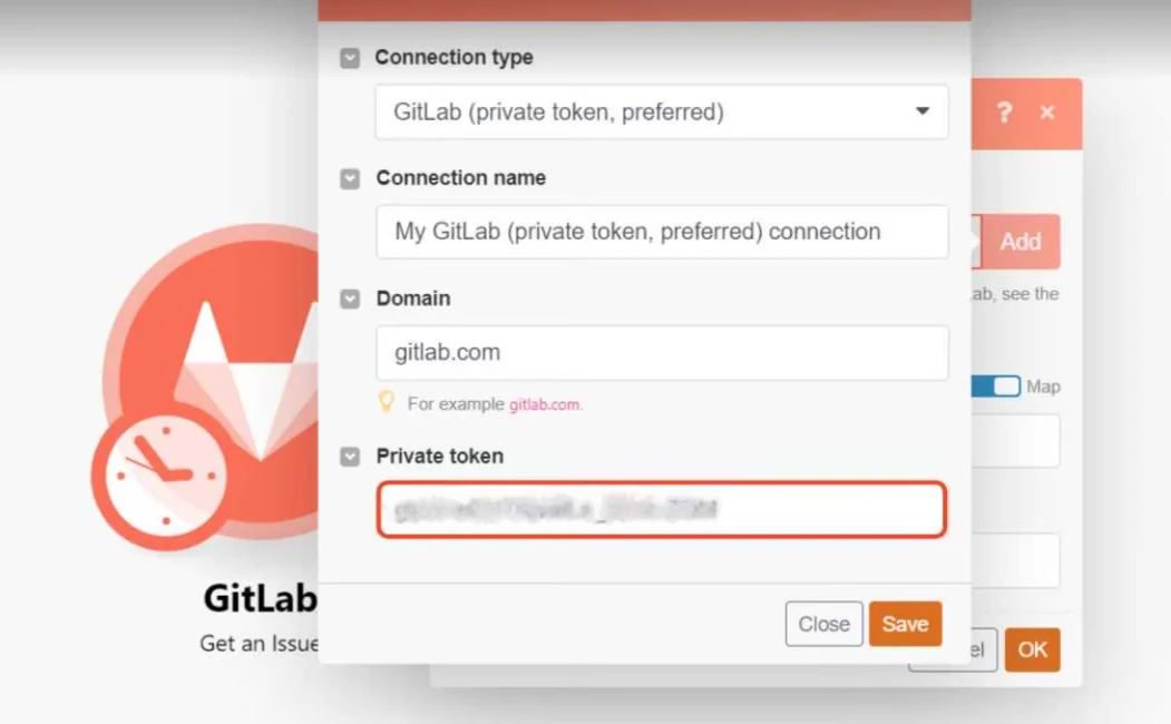 boost.space integrator - new scenario - gitlab token