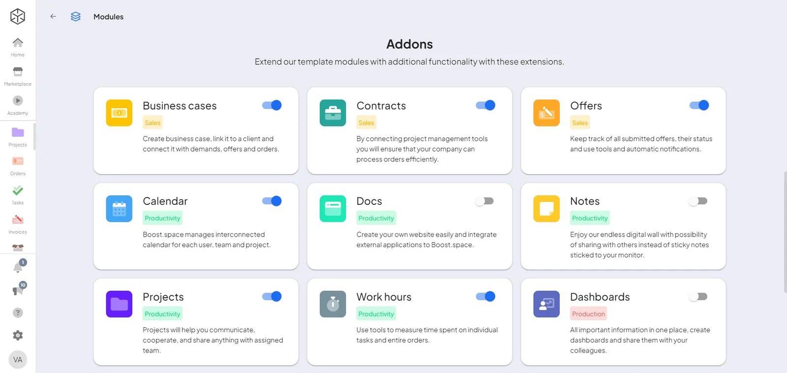 The add-ons catalog